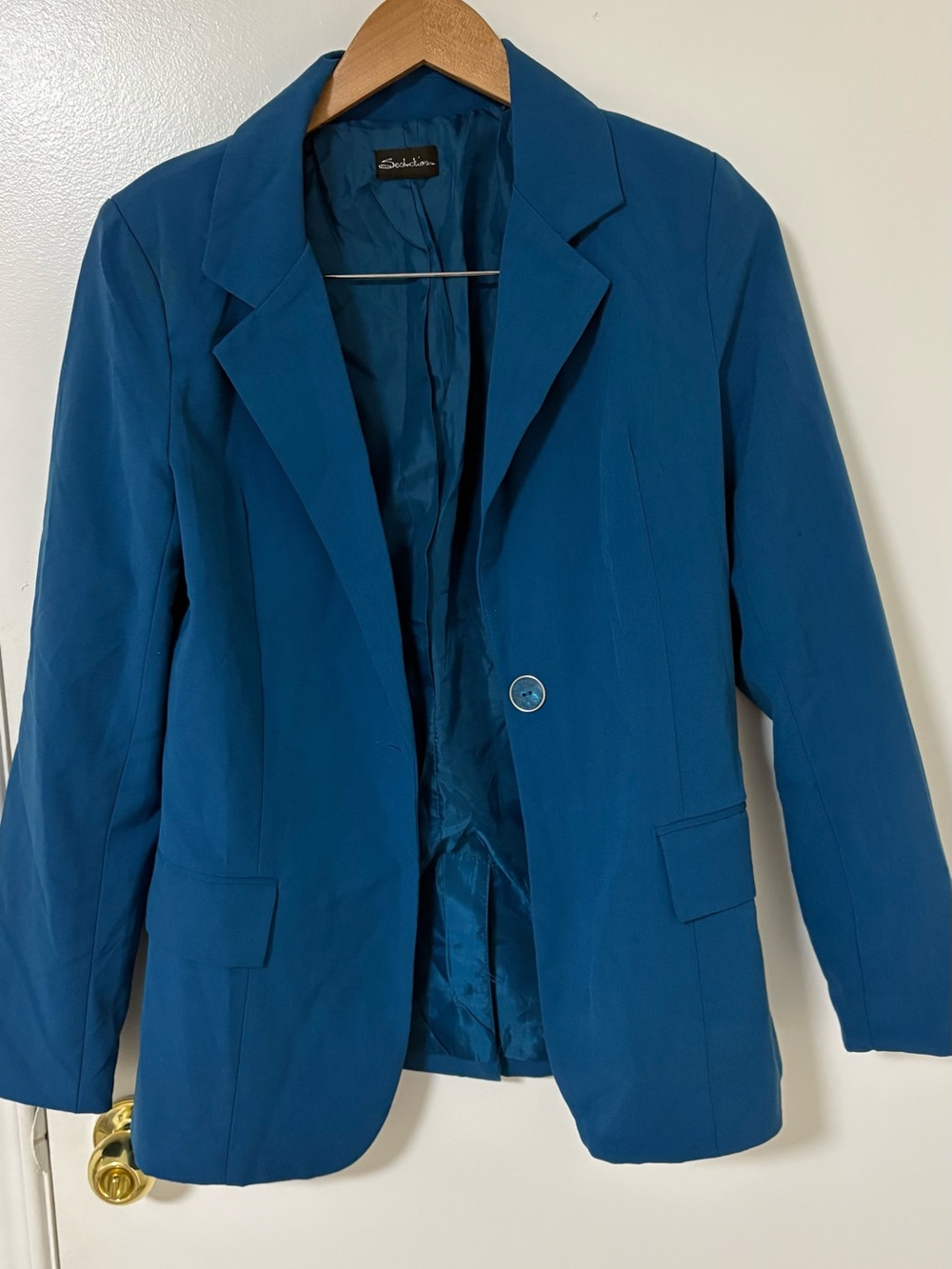 Blue Single-Button Tailored Blazer